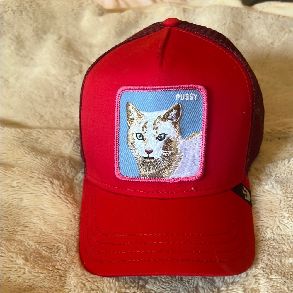 Goorin Bros Red and Blue Cat Patch Hat